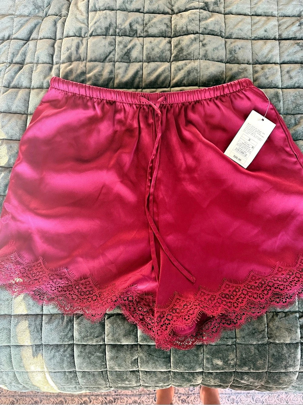 A New Day Women's High-Rise Lace Shorts Lace Trim Shorts in Pink Size XS NWT
